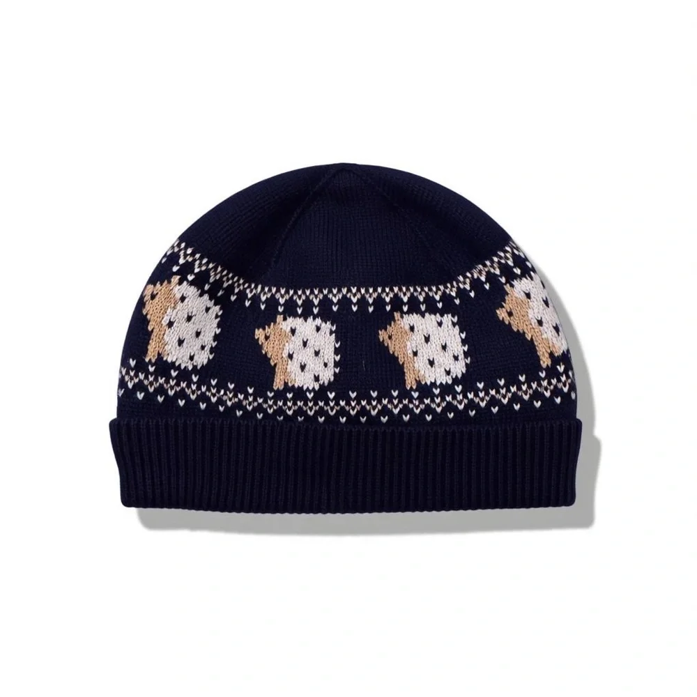 NWT Janie and Jack Baby Boy Navy Cotton‎ Knit Hat Fully Lined Classic Preppy